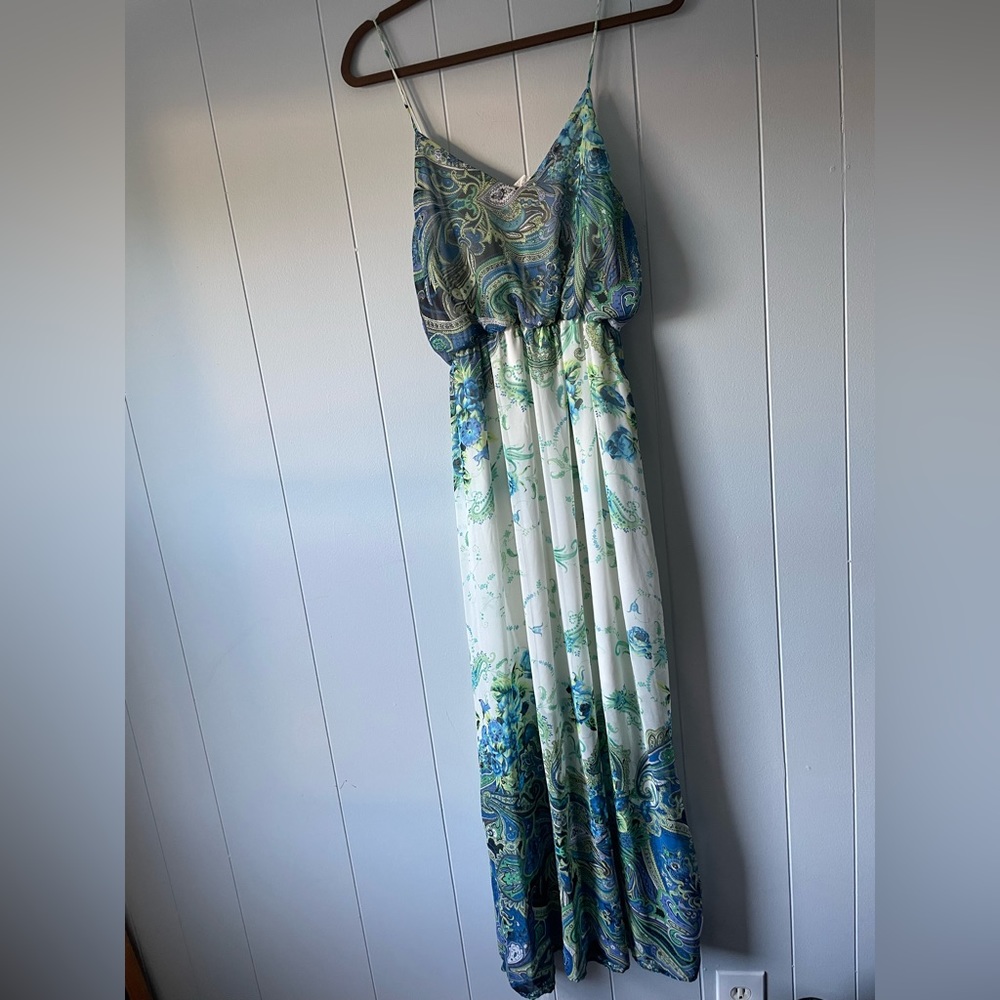 Beautiful blue green dress maxi size large